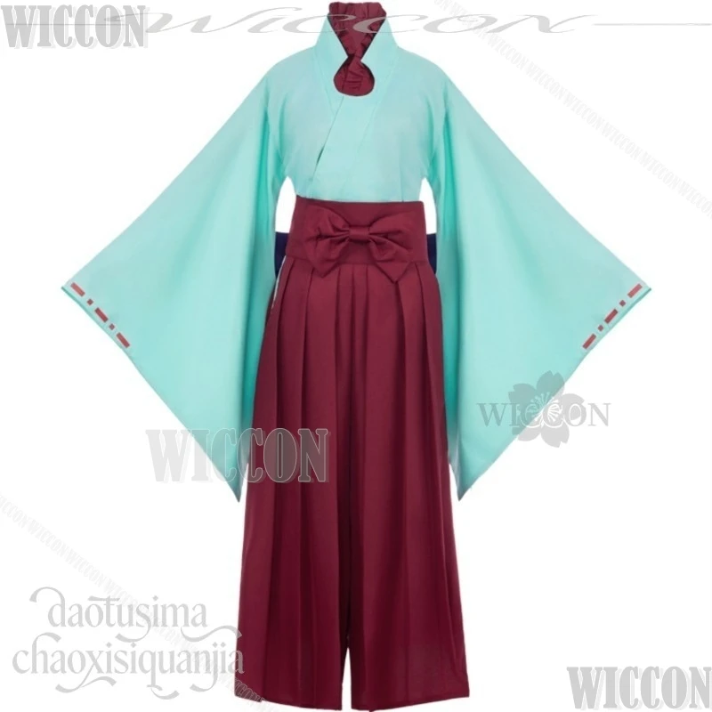 Aoi Akane Cosplay Horror Anime Retro Japanese Kimono Miko Uniform Dress Purple Wig Halloween Christmas Festival Fancy Comic Con view 5