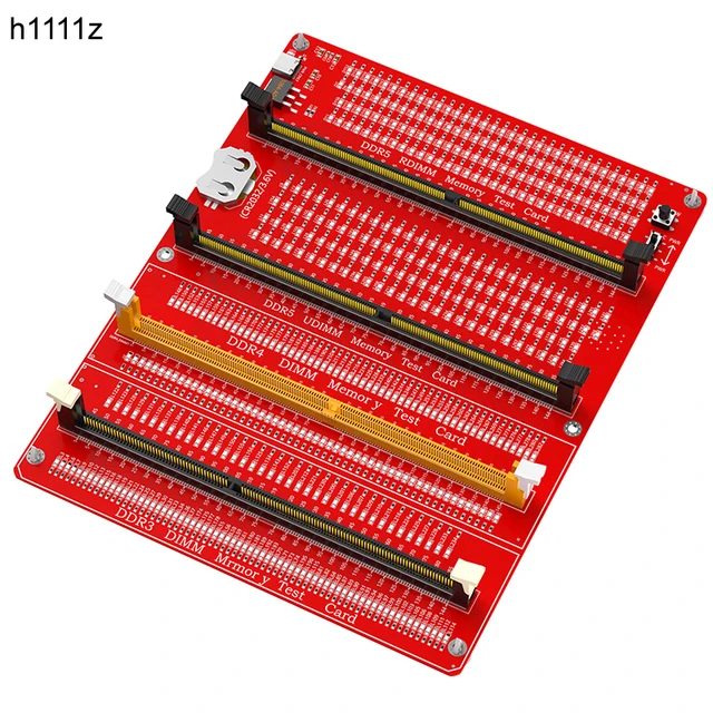 DDR3/4/5 RDIMM/UDIMM Tester pamięci ze wskaźnikiem LED Typ C Przycisk testowy zasilania Komputer stacjonarny DDR3/4/5 Karta testowa pamięci