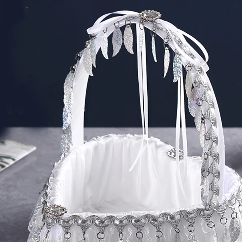 Cesta de amor de boda europea y americana, cesta de flores dispersas, romántica, hecha a mano, suministros de boda