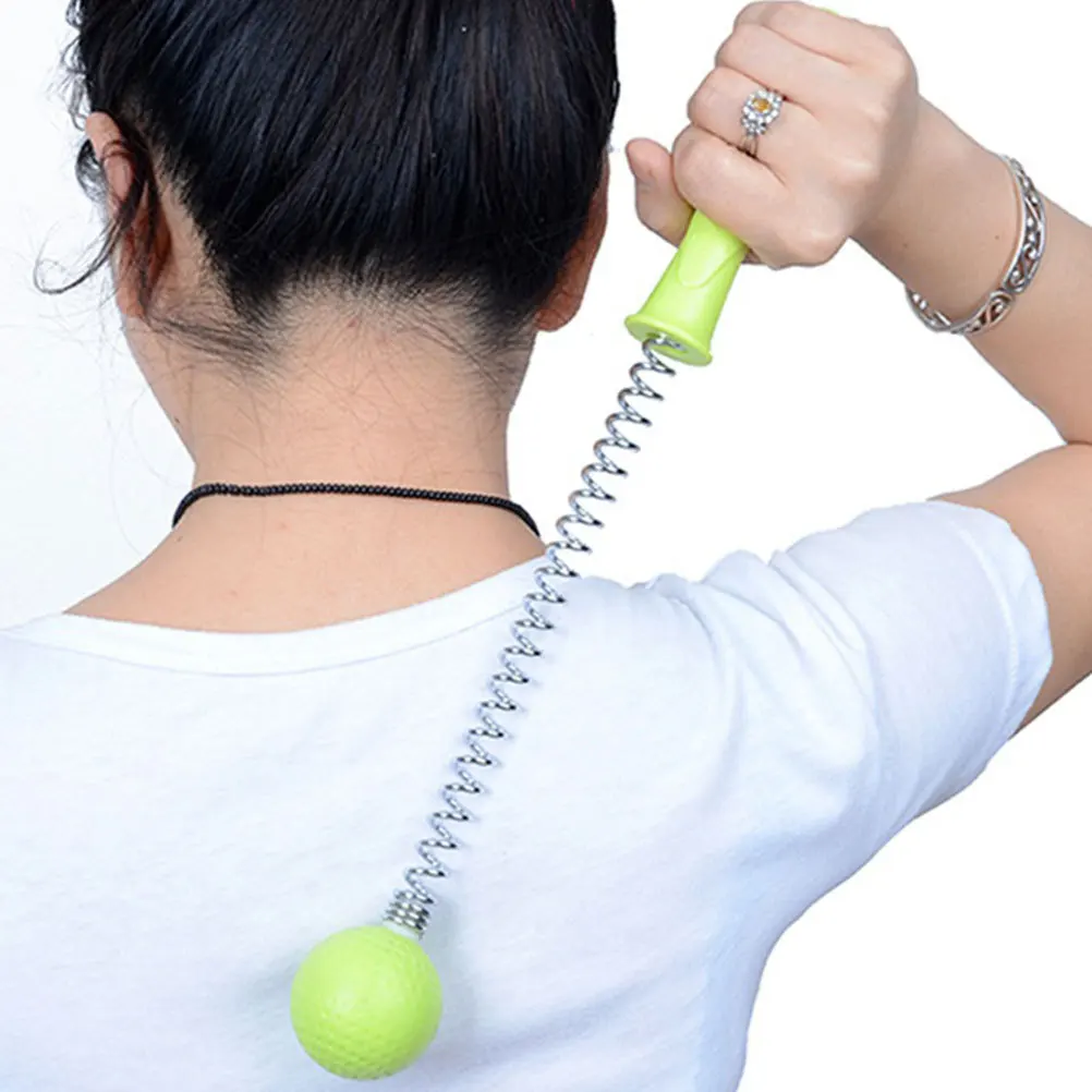 4 個のマッサージボールポータブル伸縮ハンドルストレスリリーフ治療ツール背中首の筋肉リラクゼーション耐久性のある健康ギフト