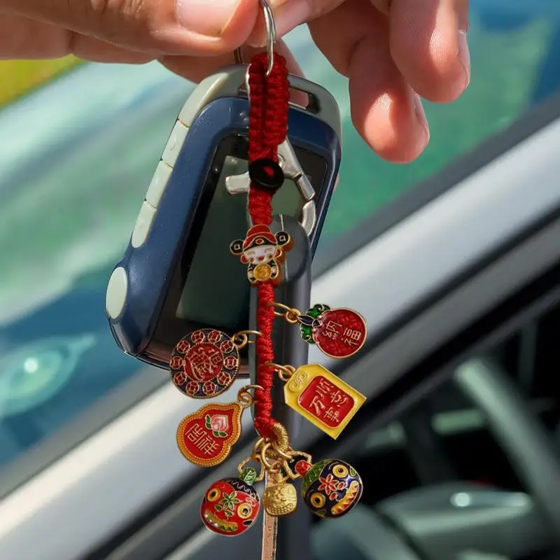 Chinese Wealth God Pendant Creature Bag Pendant God Of Wealth Charm Chinese Traditional Figurine Backpack Ornament Automotive