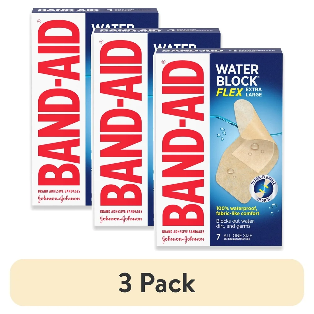 Extra Large Waterproof Adhesive Bandages 100% Waterproof Flexible Bandages Minor Cuts Scrapes All Purpose First Aid Kit 7 Count
