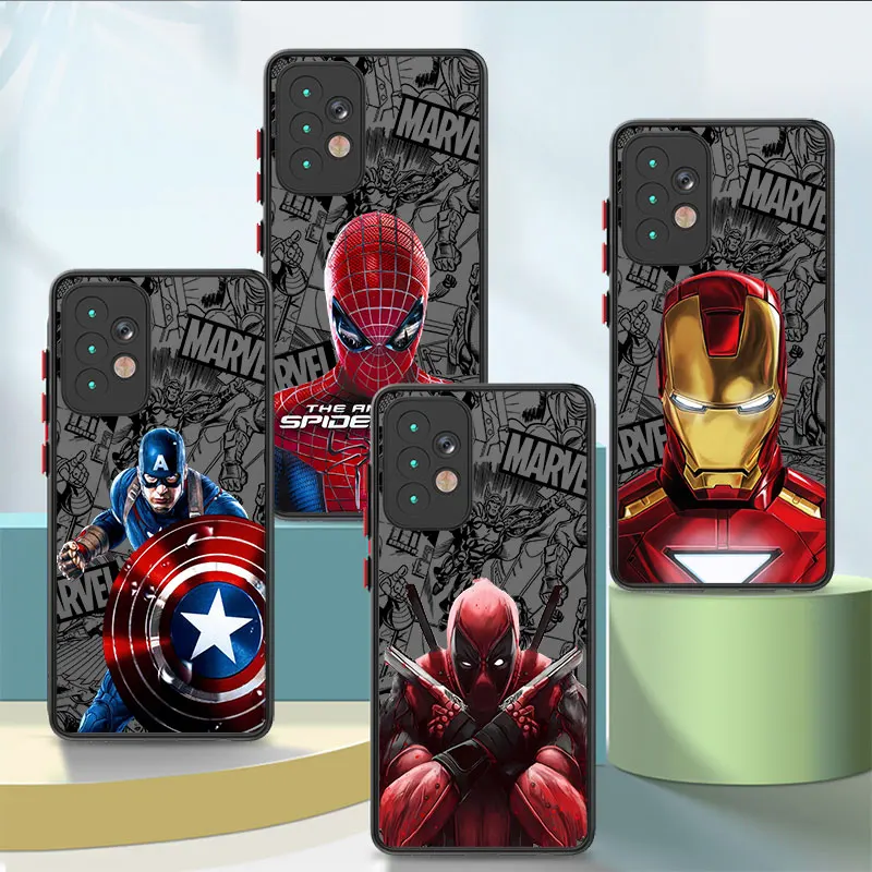 Case for Samsung Galaxy A50s A12 A50 A70s A21s A30 A31 A32 A51 A52 5G A71 A70 Soft Cover Marvel Avengers Spiderman Ironman