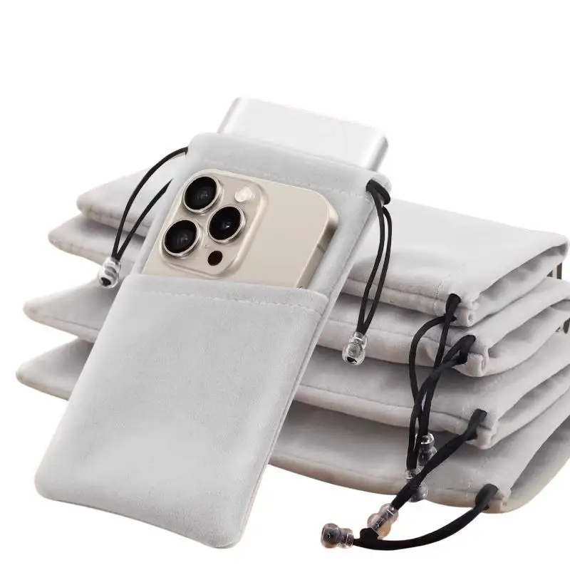 Multifunktionaler Flanell-Zugbeutel, für Mobiltelefone, Sonnenbrillen, elektronische Geräte - Reise-Organizer-Aufbewahrungstasche – Detail 6