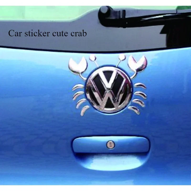 3D Fun creative personality car stickers Cute crab car decoration stickers Different car logo decoration stickers