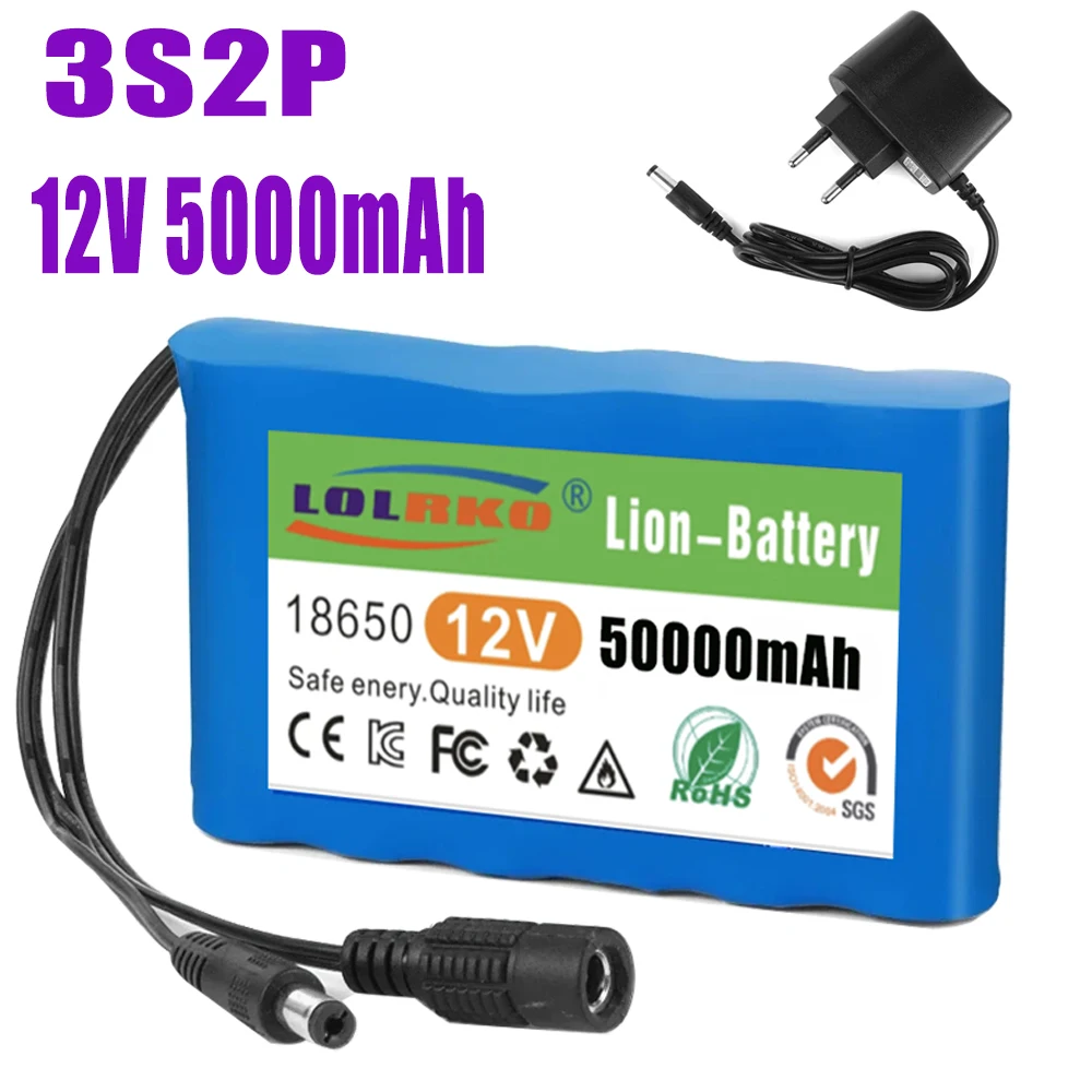 

12V 50000mah Lithium Battery Pack Capacity DC 12.6V 50Ah CCTV Camera Monitor,fishing lights,xenon lamp,loudspeakers with Charger