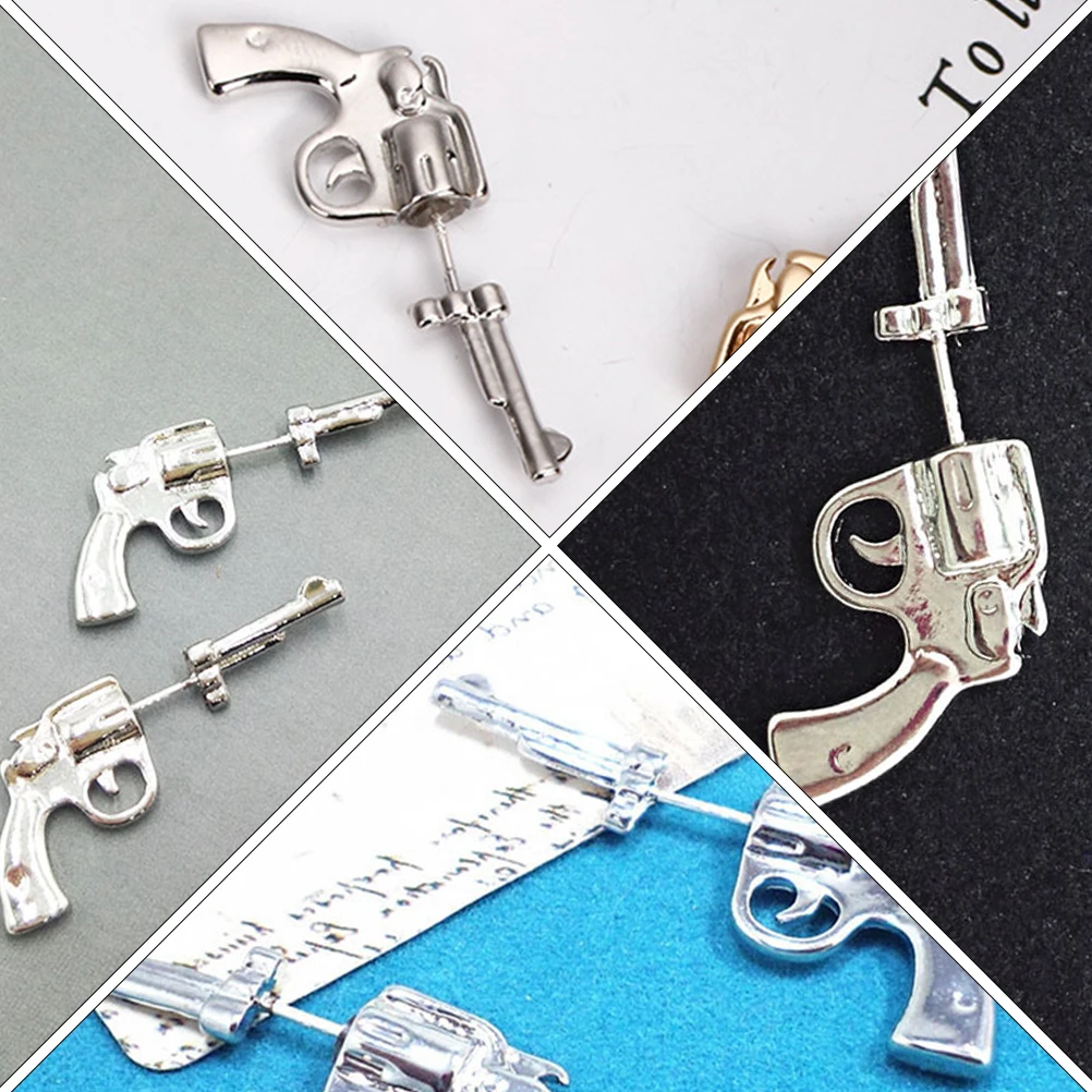 

1 Pair Gun Shape Punk Earrings Lightweight Allergy-Free Unique Handmade Ear Jewelry For Women Party Nightclub Gift