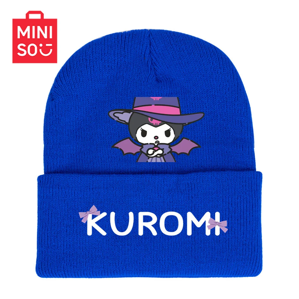 MINISO Хэллоуин НОВАЯ шапка Kulomi Kuromi аниме зимняя Вельветовая шапка осень зима подарки на день рождения для мужчин и женщин