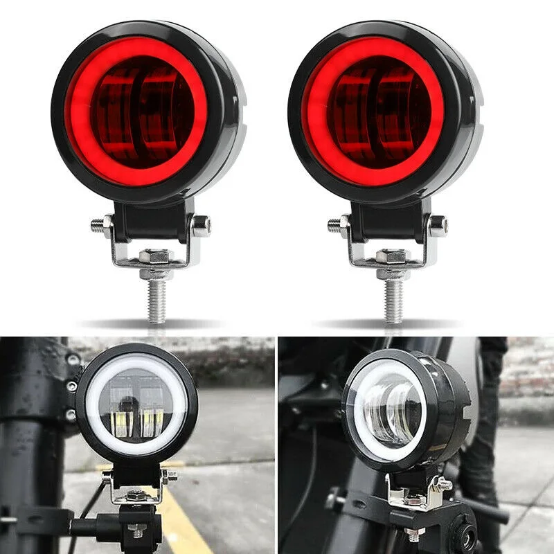

Motorcycle LED Work Light Fog Lamp12V 24V 20W Angel Eyes Light Bar For SUV ATV Truck Boat 4x4 Auto Working Driving Lights