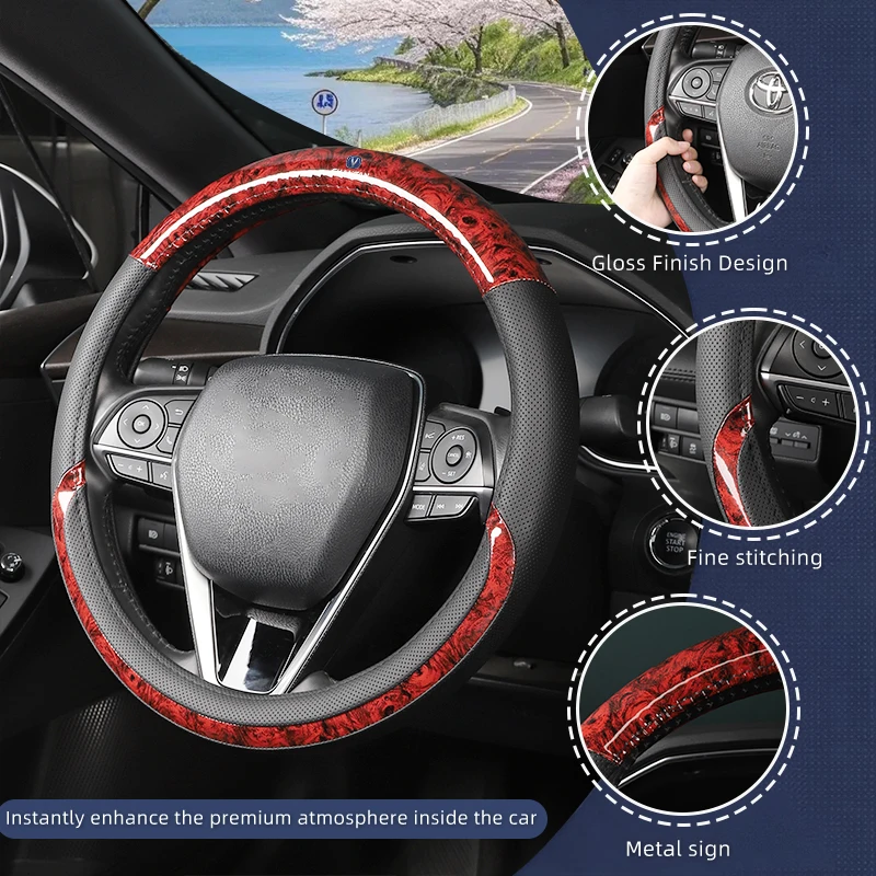 Breathable Leather Steering Wheel Cover For Changan CS75 CS35 CS15 CS95 RAETON CX70 CS55 EADO CX20 CS15EV Alsvin