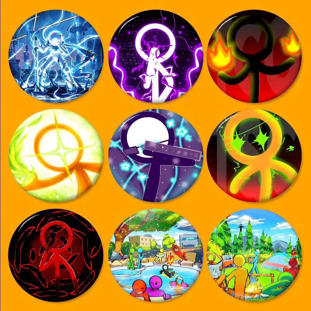 Alan Becker Anime Anime Button Pin Handmade Brooch for Clothes Cartoon Badge Backpack Decoration Jewelry Accessories