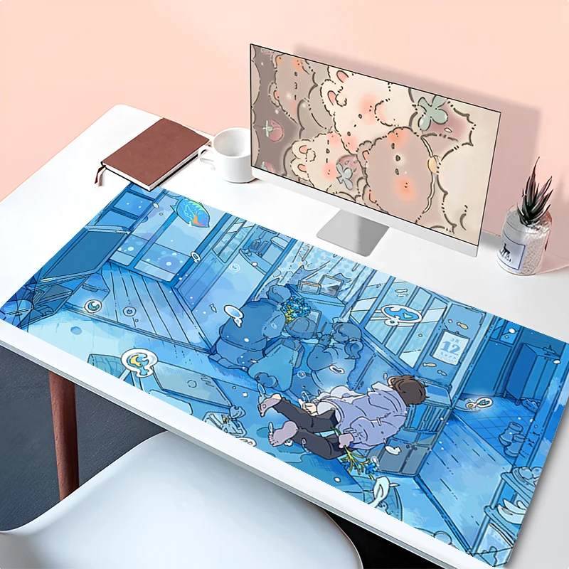 Anime HD Mousepad Laptop Office Cabinet Keyboard Pad PC Desk Mat Large Mouse Pad Non-slip Rubber Underwater World Extended Pad
