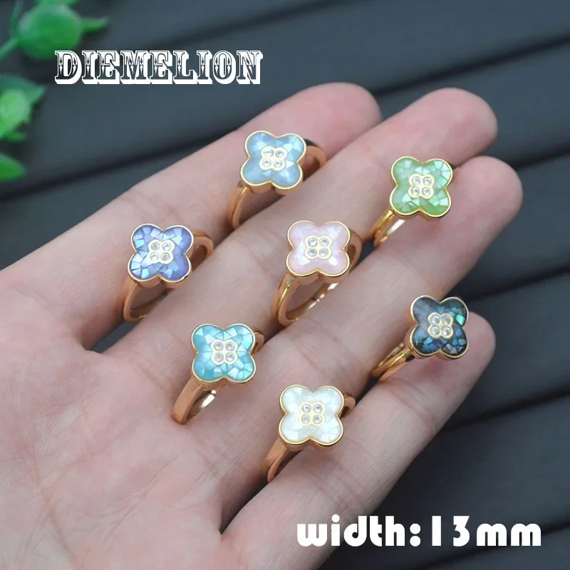 MOP/Natural Mother of Pearl Shell Flower Rings Simple 7 Color Shell Adjustable Wedding Ring for Women Anniversary Trendy Jewelry