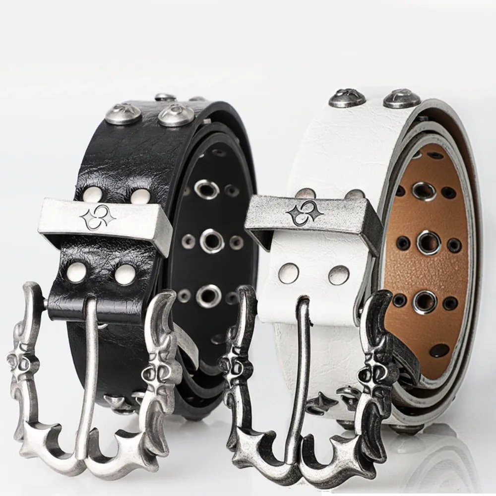 

Новый черный панк-готический пояс с заклепками, градиент из металла, имитация коровы, пояс, аксессуары, украшение для джинсов