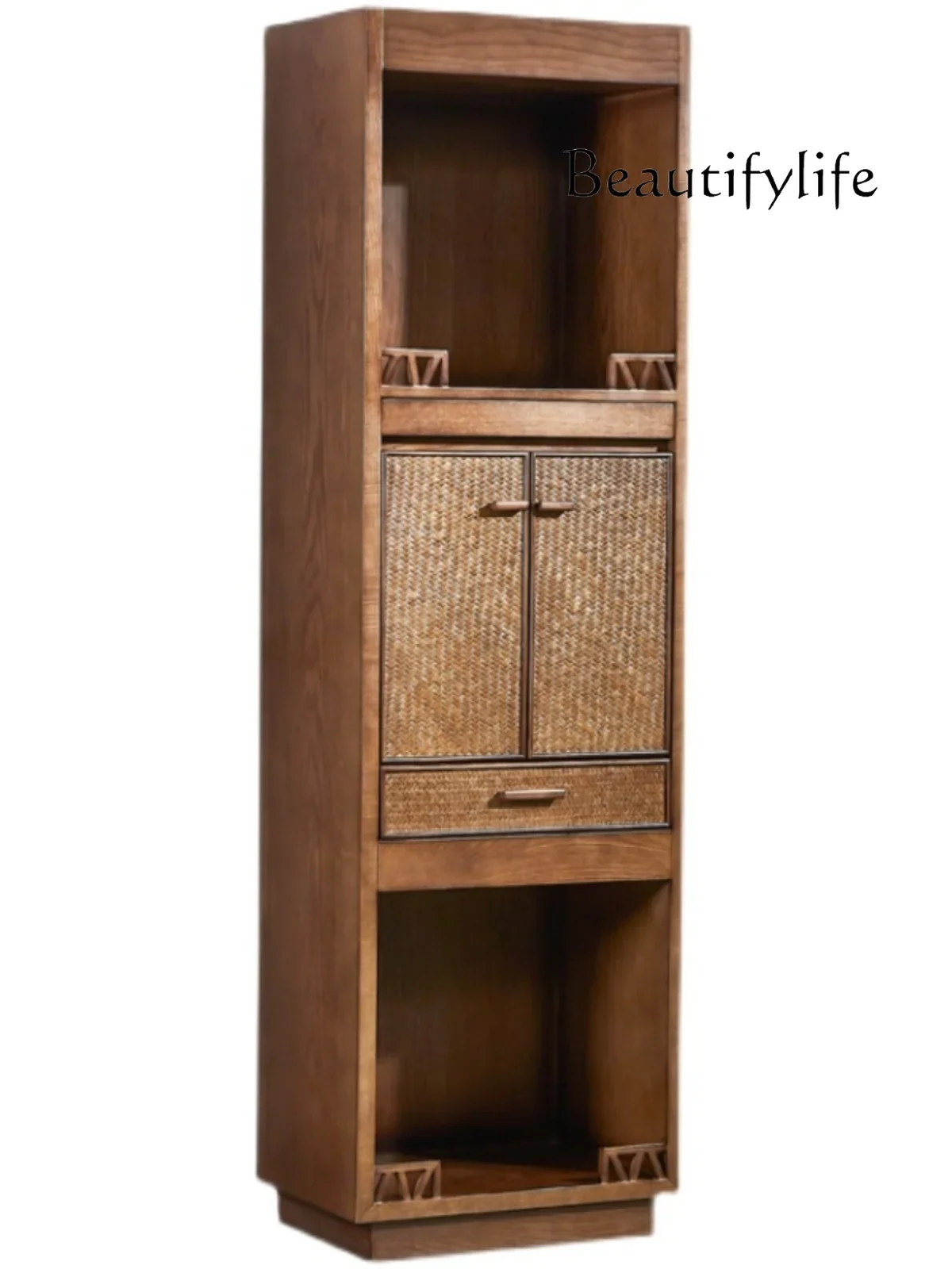 

Solid Wood Buddha Niche Clothes Closet God of Wealth Double-Layer Worship Cabinet Buddha Shrine Home Worship Table