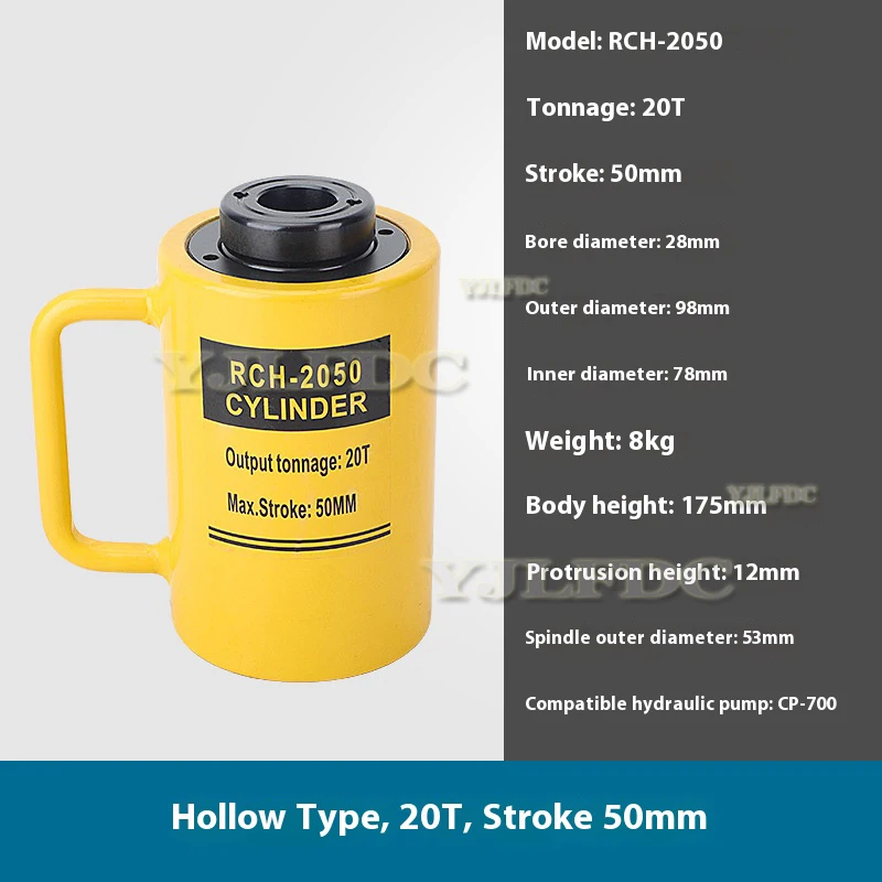 RCH-2050 جاك مكبس مجوف رام أسطوانة مجوفة هيدروليكية 20 طن 50 مم مكبس مجوف هيدروليكي #2