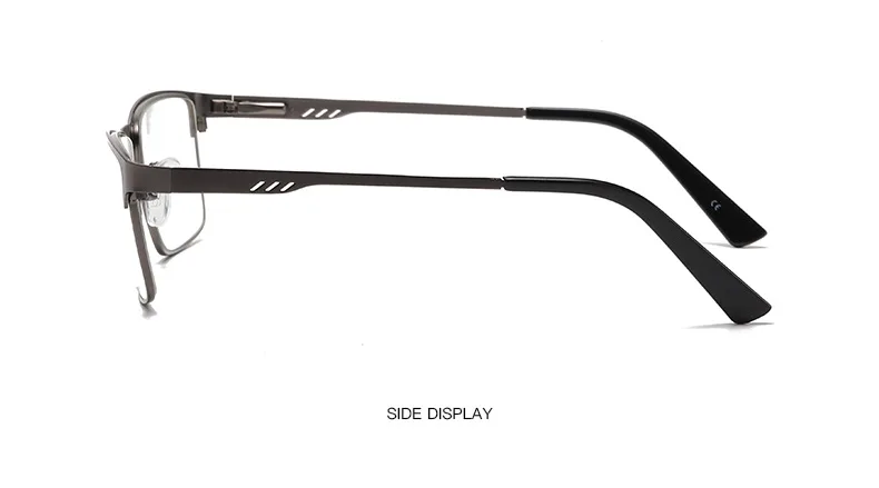 Men Square Metal Large Frame Myopia Glasses Spring Leg Elderly Near Sight Eyewear Blue Light Blocking Eye Protection Eyeglasses