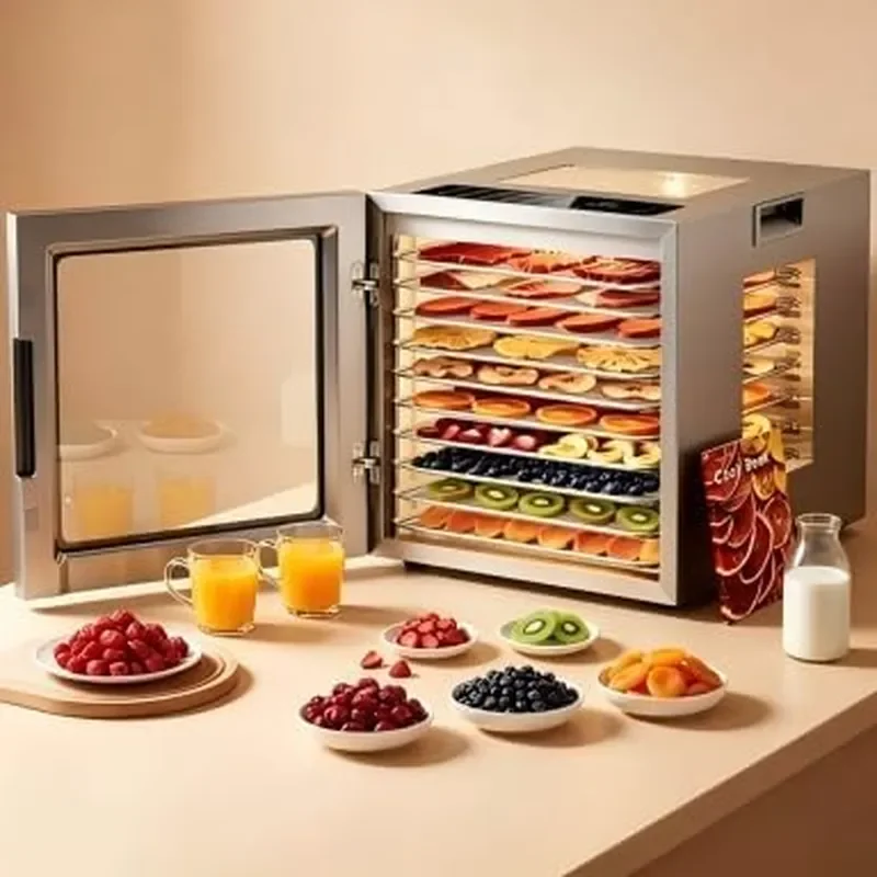 Food Dehydrator 10 Stainless Steel Trays Dehydrator Machine Silver