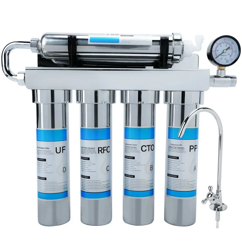 Household Kitchen Ultrafiltration  Water Purifier With Tap Stainless Steel Direct Drink Tap Water Purifier Water Filter System