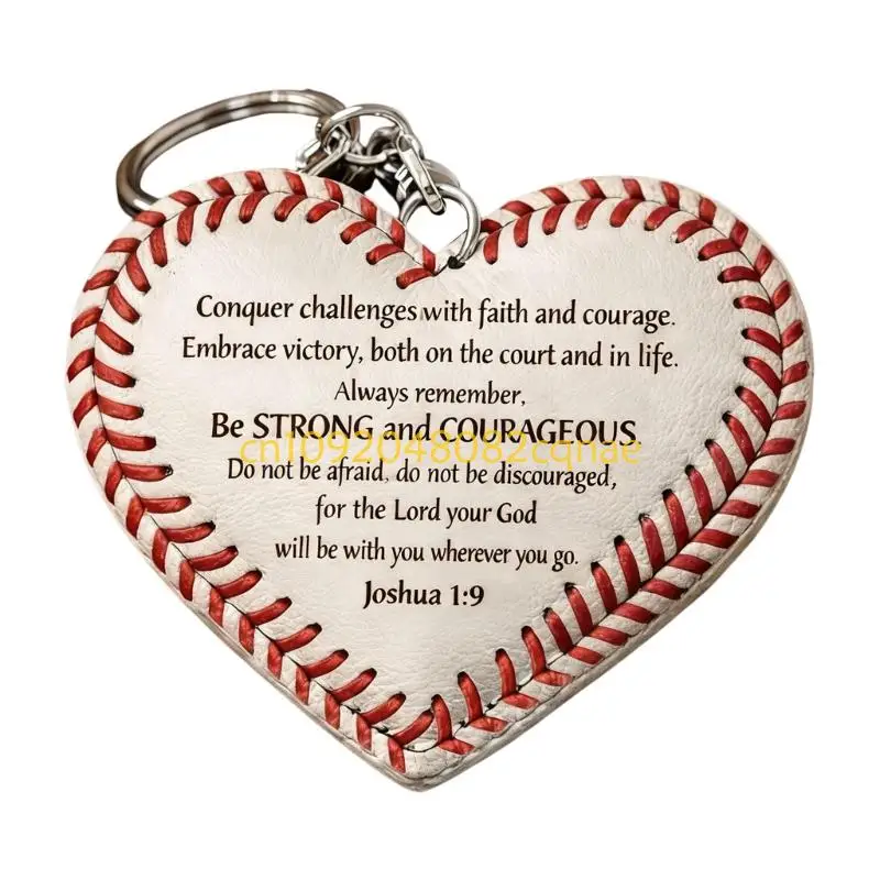 Elegant Heart Baseball Themed Holder Pendant Keyring Measuring 50g Weight For Daily Use