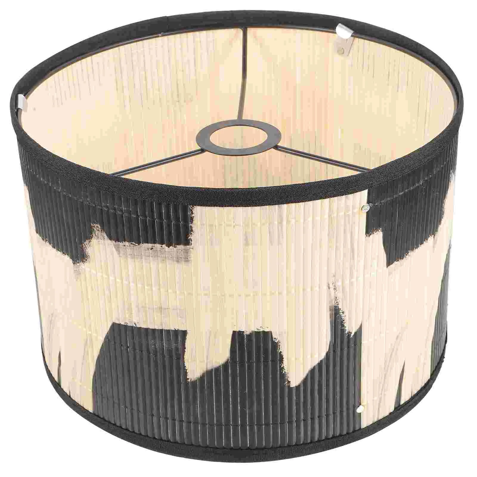 

Printed Abstract Retro Style Folk House Decorative Lamp Bamboo Crafts Painting Lampshade Shades Barrel Table Lampshades for