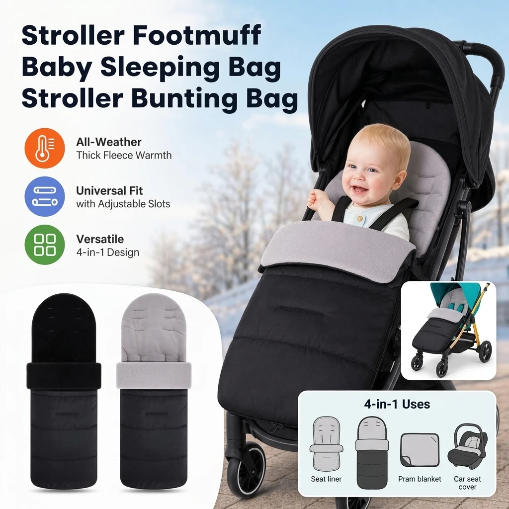 Thickened Baby Stroller Foot Cover Umbrella High Landscape Windproof Sleep Bag Warm Child Car Cotton Pad Water-resistant