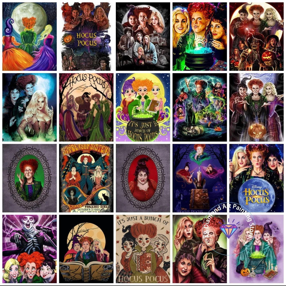 

New Hocus Pocus AB Diamond Painting Kits Square Round Diamond 5D DIY Mosaic Cross Embroidery Handmade Art Adult Gift Home Decor