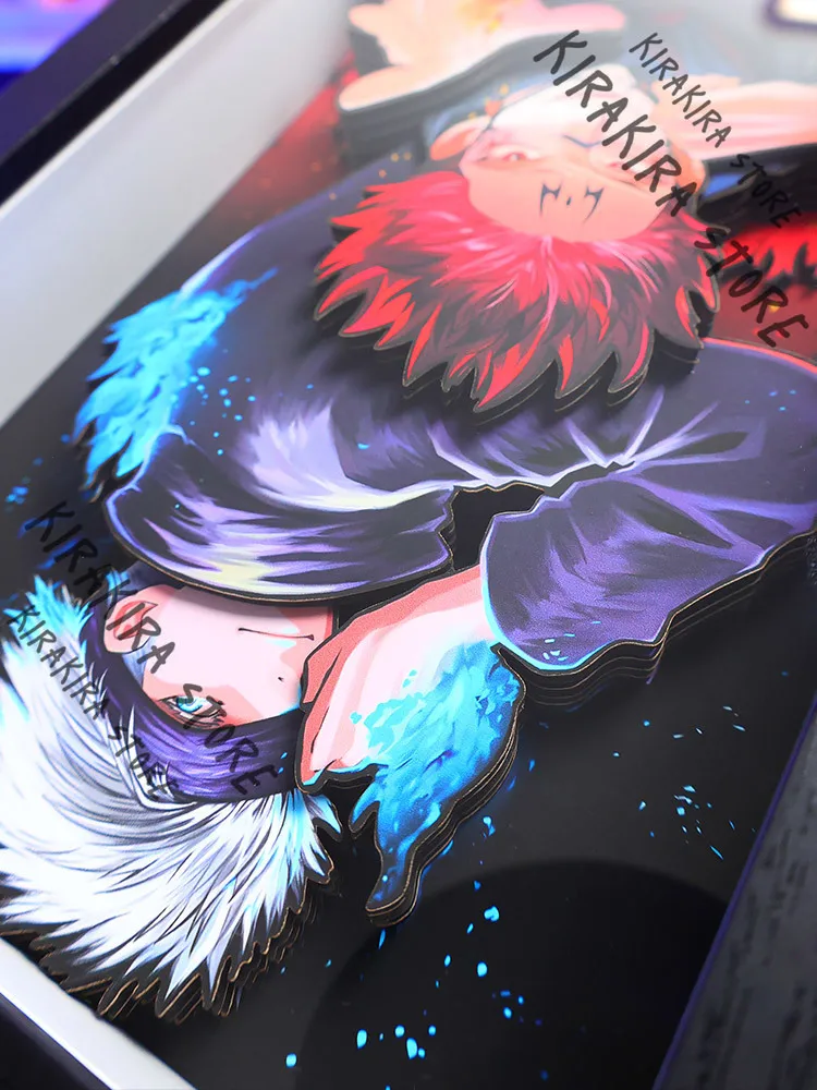 Jujutsu Kaisen Satoru Gojo Itadori Yuji 3D Stereograph Dekor Cosplay Maskottchen Anime Handgemachte Malerei Hängen Bild Geschenk
