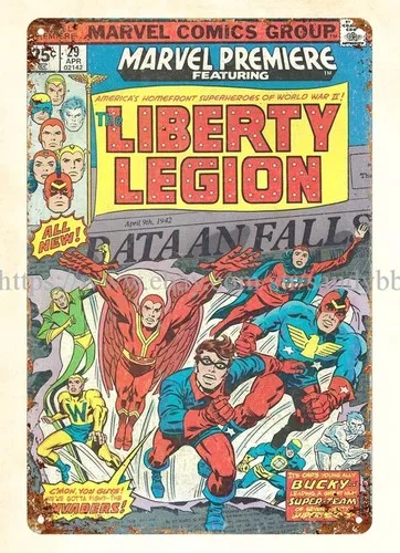 Brewery Bar Home Kitchen Art 1976 Liberty Legion Comics Metall-Blechschild