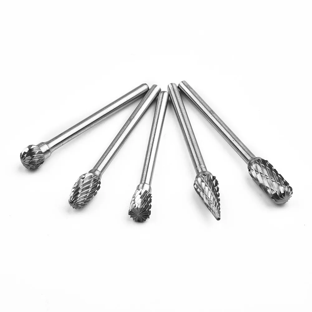 

1/4'' Tungsten Carbide Rotary Drill Bit 10Pcs Burr Die Grinder Compatible Smaller Rotating Tools Double Cut Kit