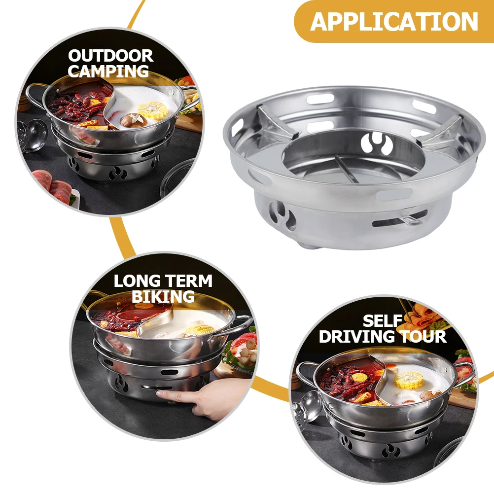 

Portable Camping Stove Lightweight Mini Burner for Outdoor BBQ Picnic Anti Wind Hot Pot Stove Stainless Steel Durable Foldable