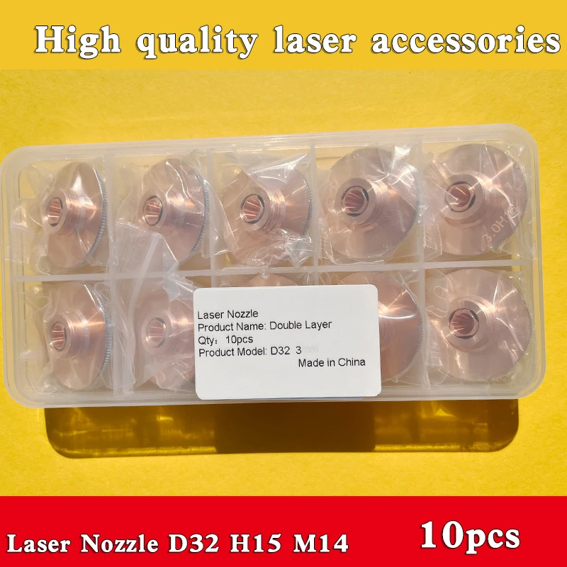 10 Stück Faserlaserdüsen, D32 M14 H15 Düsen 1.2 1.5 2.0 2.5 3.0 Einzel- und Doppeldüsen von Raytools WSX für Laserschneidmaschinen – Detail 2