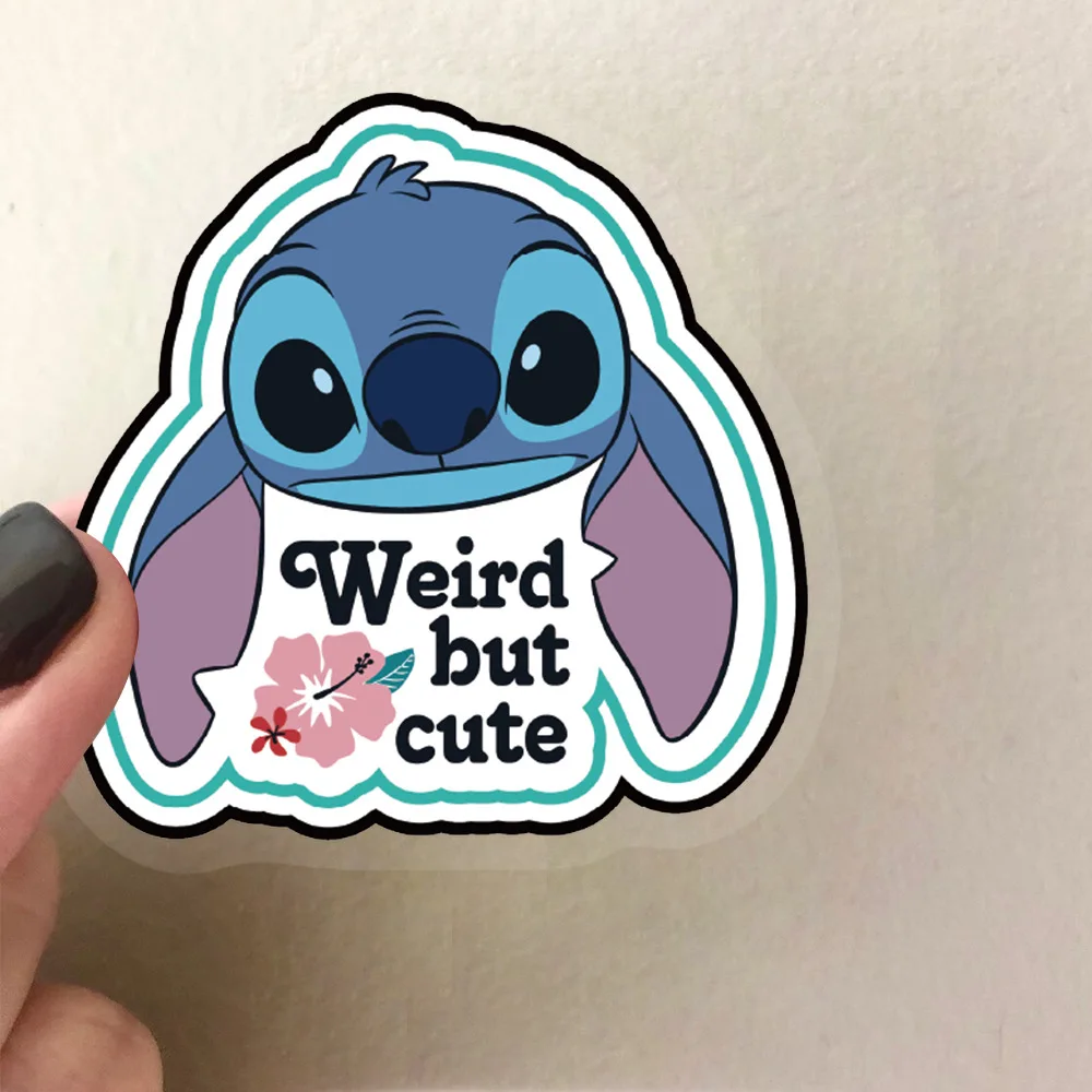 

62PCS Disney Cute Stitch Funny Doodle Transparent Decorative Stickers Waterproof Decal Kids Toy Gifts for Water Cup Pencil Box