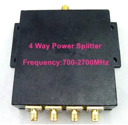 1PC Wilkinson SMA Female 4 Way Power Splitter Divider 700-2700MHz 50W