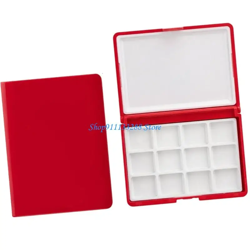 G88D 12 Compartment Watercolor Paint Palette Portable Plastic Paint Case For Artists