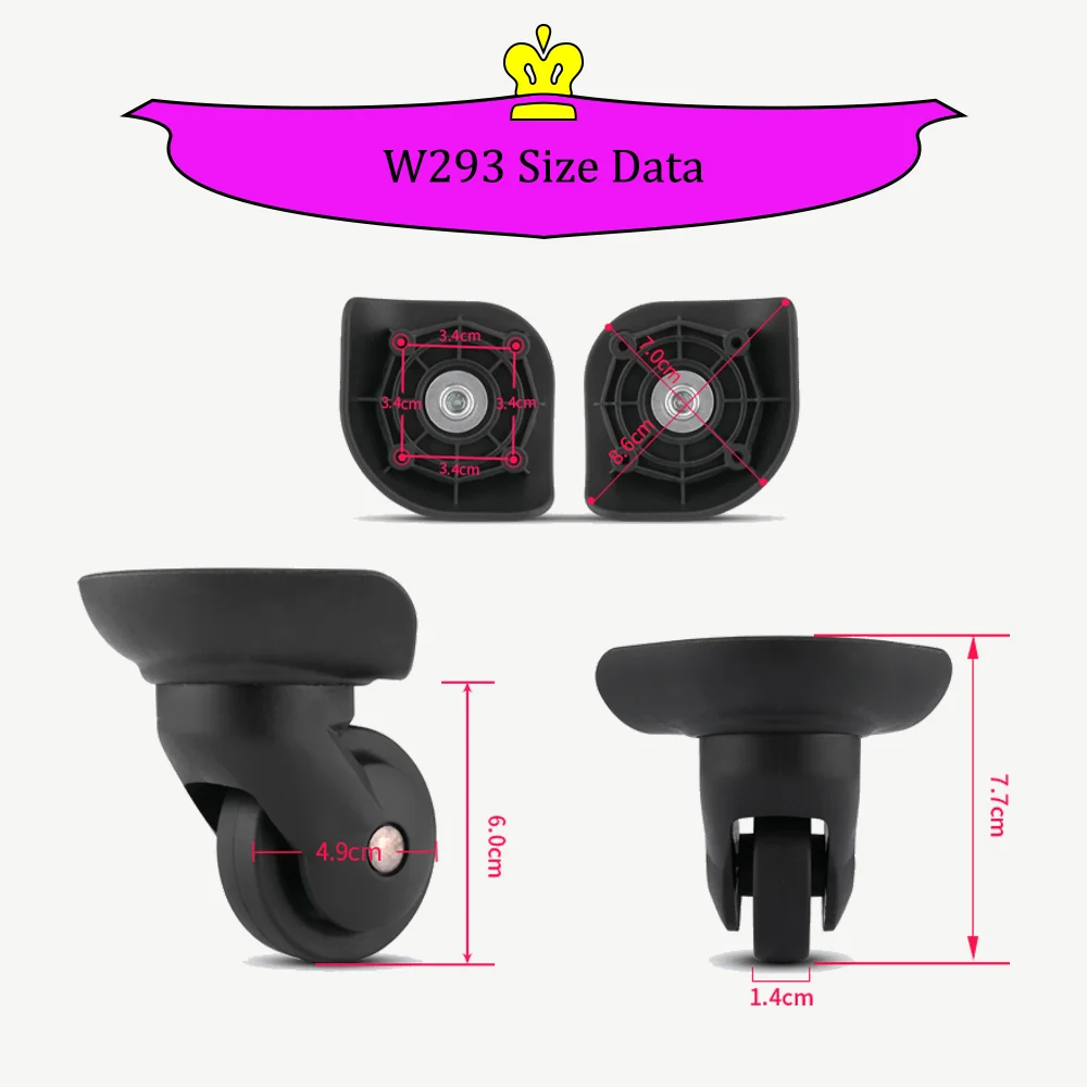 W293 Suitcase Luggage Wheel Accessories Replace Tool Case Business Box Repair Universal Practical Silent Wheels Anti-Wear Roller