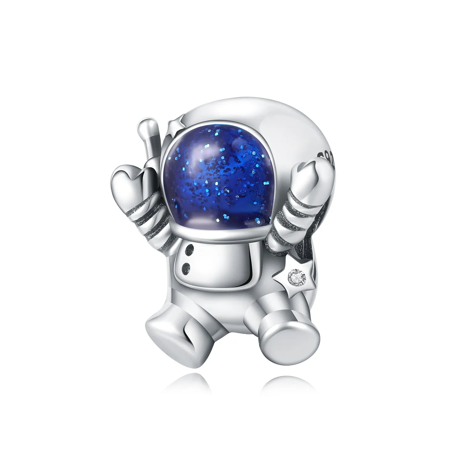 

CYCUFF 925 Sterling Silver Cute Cartoon Astronaut Pendants Bracelet Charms Fit Jewelry Party Beads DIY Fine Gifts