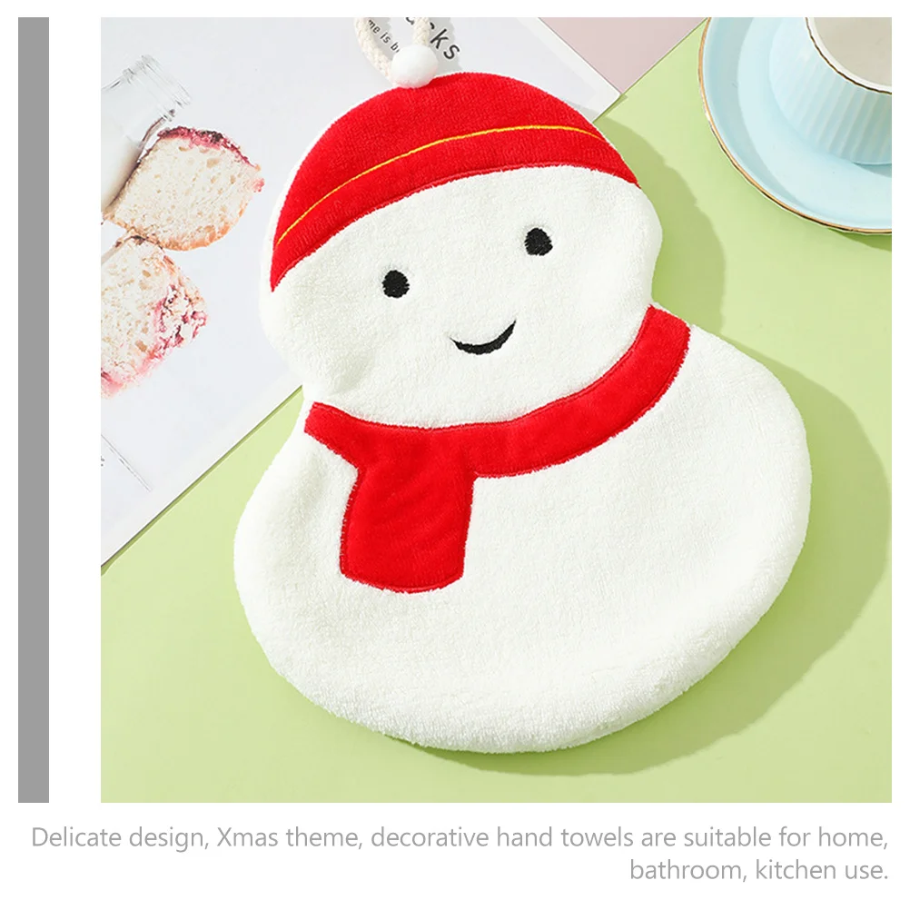 

Christmas Coral Fleece Towel Santa Claus Decor Decorative Hand Towels Holiday Kitchen