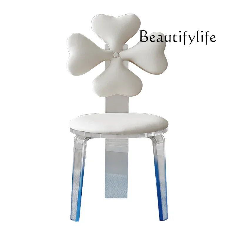 Modern simple household suspension dining chair cream style makeup stool acrylic dining table chair dressing chair