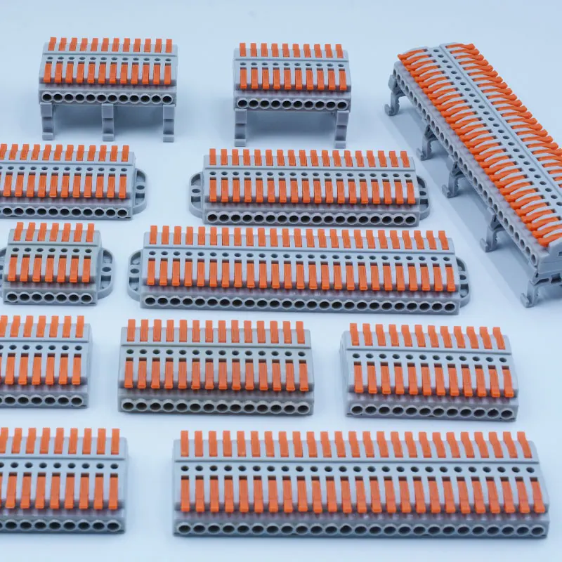 KV223-2P/3P/6P マルチインアウト クイックコネクト端子台 / 安定接続用耳付き (2P/3P/6P バリエーション)