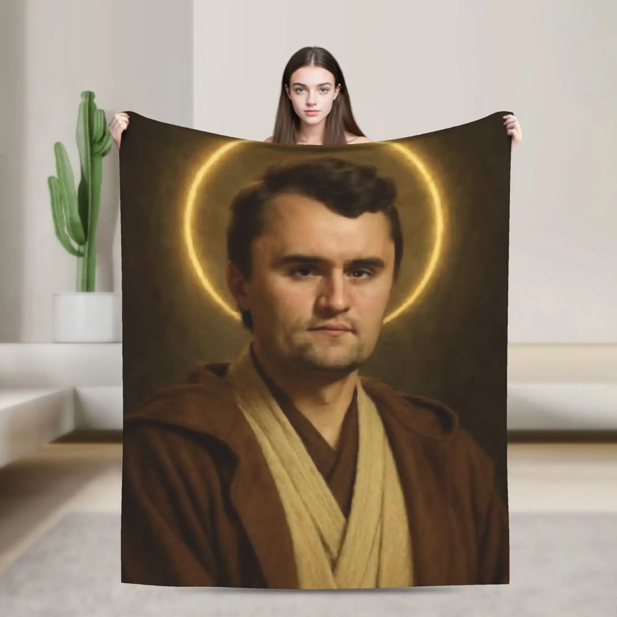Charlie Kirk Angelic Advocate Knitted Blanket  Flannel Throw Blanket Summer Air Conditioning Portable Soft Warm Bedsprea,