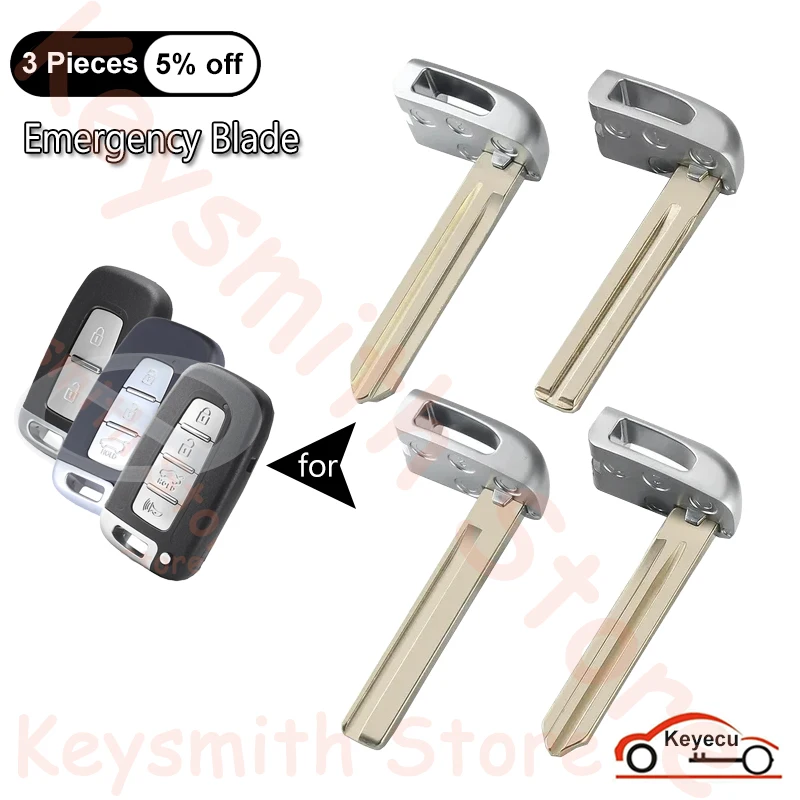 KEYECU Uncut Insert Emergency Key Blade for Hyundai I30 Ix35 Coupe Elantra Veloster Equus Genesis Velo Sonata Smart Remote Key