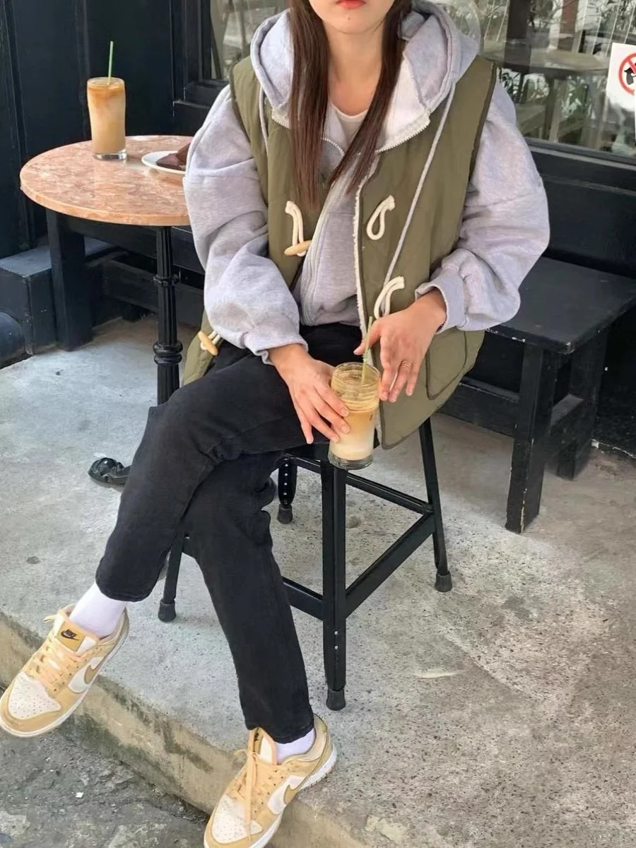 

Женский свободный хлопковый жилет из меха ягненка, двусторонние носимые грелки на пуговицах, модные поездки на работу, зимняя верхняя одежда...