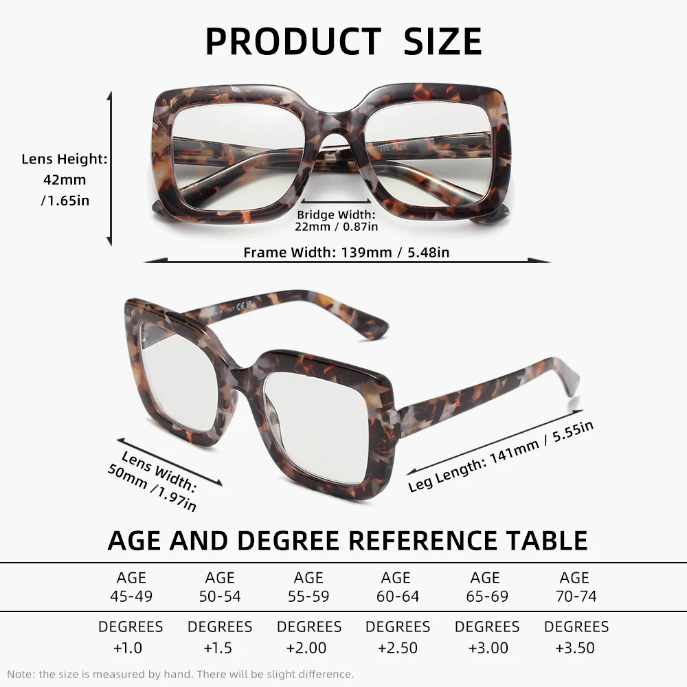FORKING نظارات للقراءة إطار سميك للرجال النساء طول النظر الشيخوخي نظارات القارئ + 1.0 + 1.5 + 2.0 + 2.5 + 3.0 + 3.5