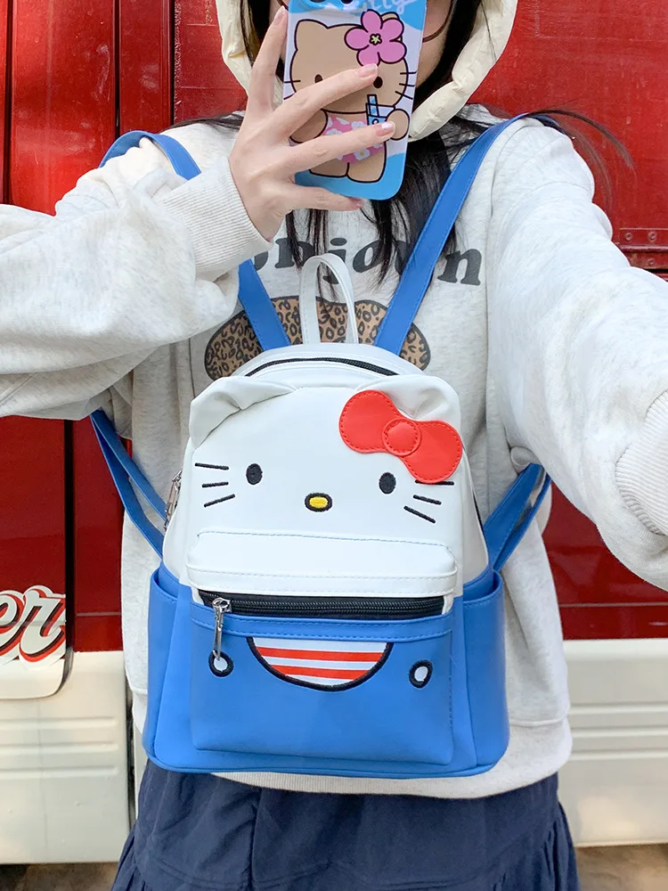 حقيبة ظهر كاواي سانريو هالو كيتي على الطراز الأكاديمي اللطيف ذات سعة كبيرة حقيبة كاجوال عالية الموضة هدية للفتيات #5