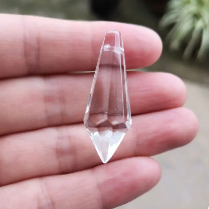 5/10pcs 38mm Icicle Drops Crystal Prism Chandelier Parts Hanging Suncatcher Glass Prisms Pendant Lighting Beads Chain Accessory