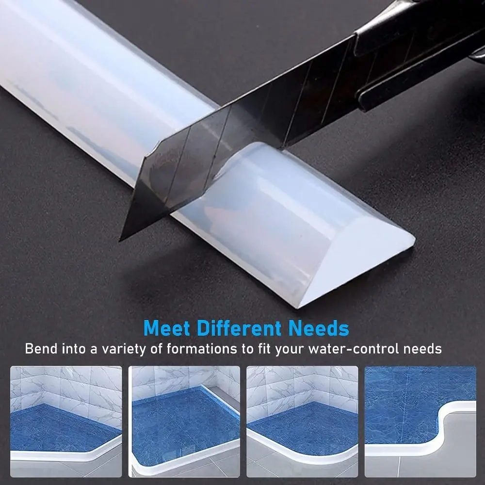 Professional Wet Dry Separation Shower Threshold Sink Bathroom Water Dam Guard Silicone Collapsible Shower Barrier Kitchen