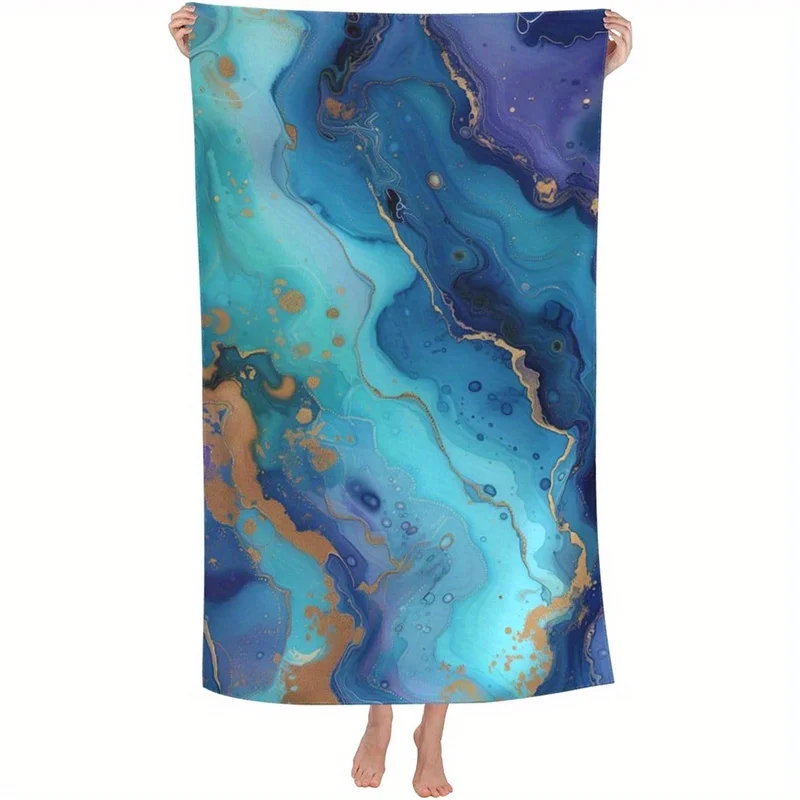 

Beach Towel Abstract Marbled Beach Towel Patterned Sunscreen And Windproof Suitable For Swimming Pool Camping Travel Blanket