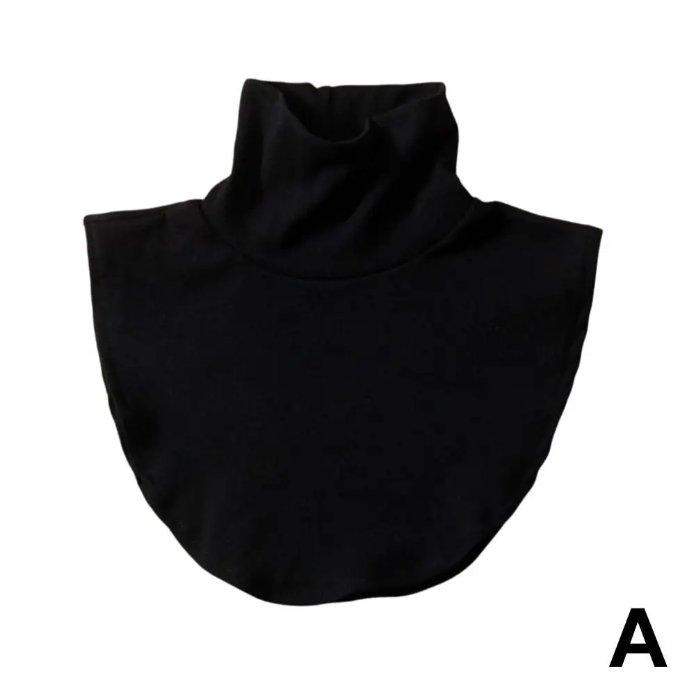 Collar falso de cuello alto de Modal de invierno para mujer, cuello alto desmontable sólido y cálido, Jersey elástico, medio Top, tortuga simulada Ne L8Q1