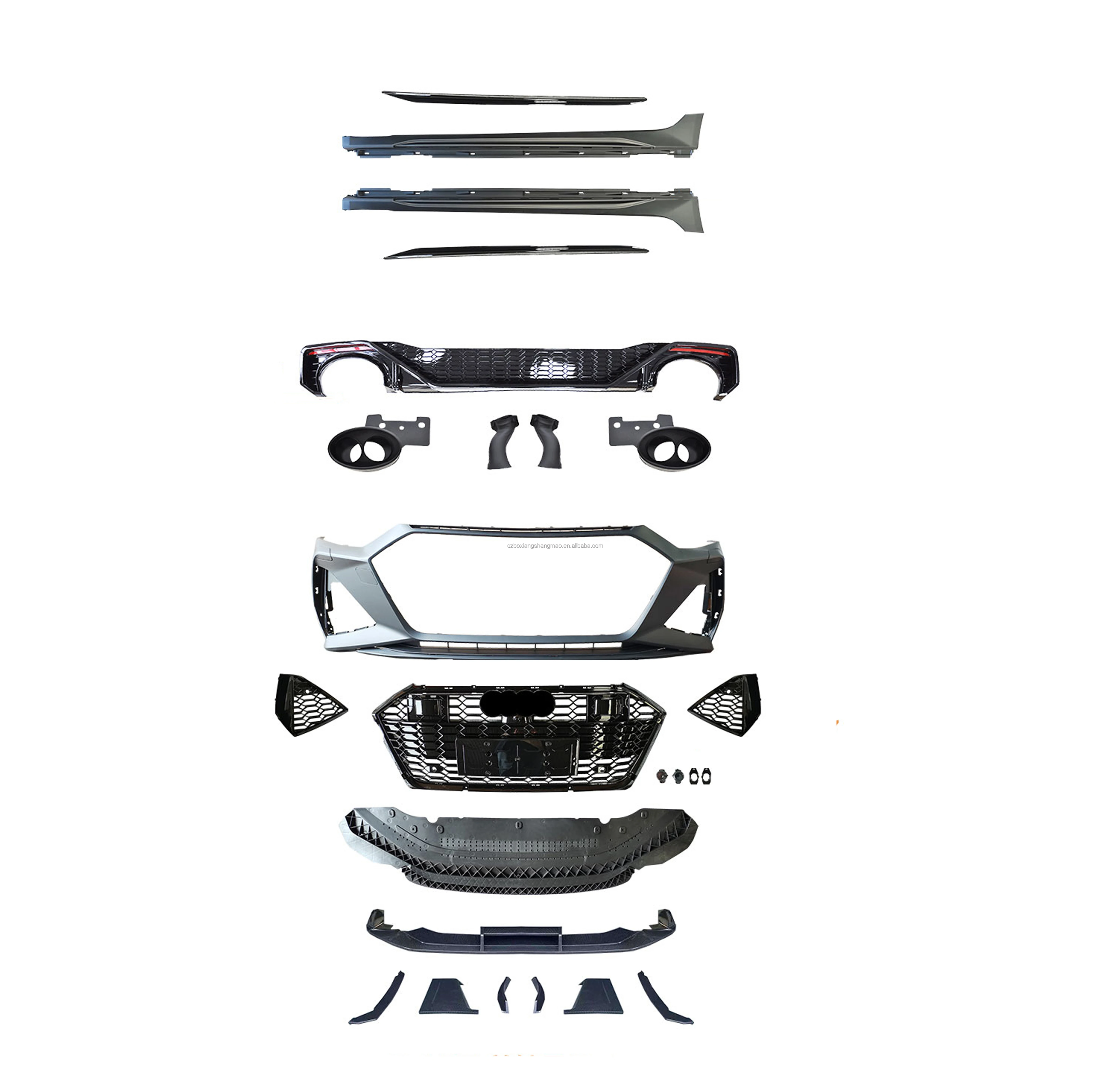 

Body Kit for AudiS A7 S7 to RS7 Include Front Bumper with Grille Side Skirts Rear Diffuser Tail Pipes 2019 2020 2021 2022 2023